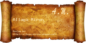 Allaga Miron névjegykártya